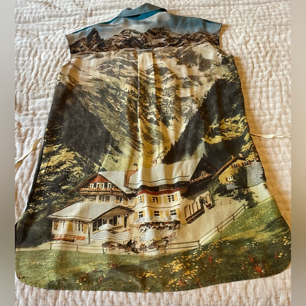 ANNTIAN The Long Silk Shirt In Oberstdorf Postcard Print Iconic Organic Rare OS - Picture 6 of 16